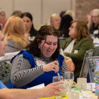 committee members eating lunch